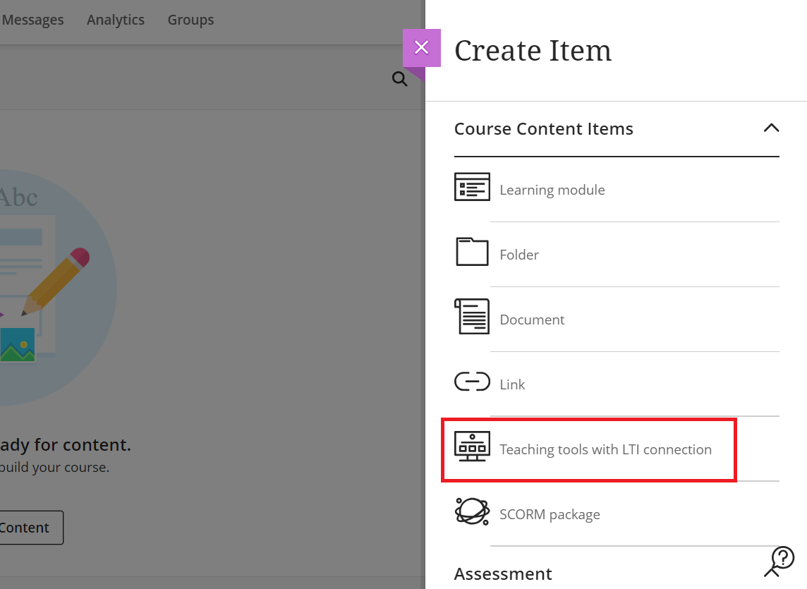 Blackboard — Select Teaching Tools with LTI Connection