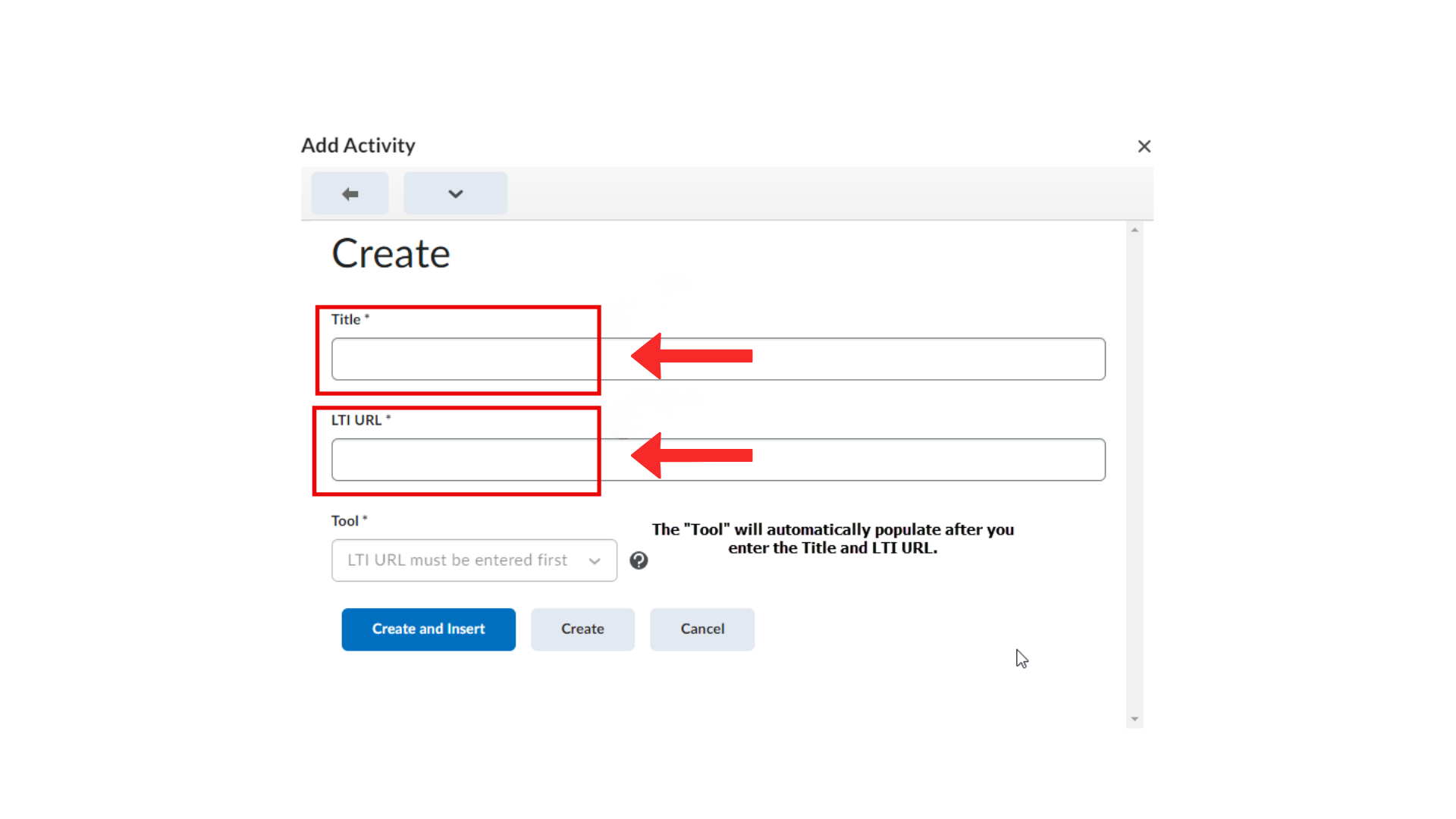 Create and Insert tool