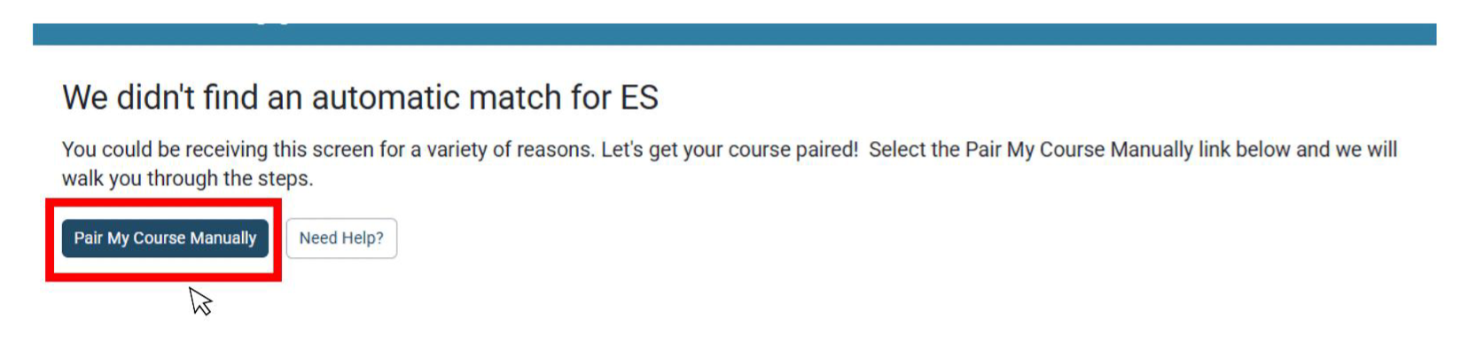 Pair My Course Manually option
