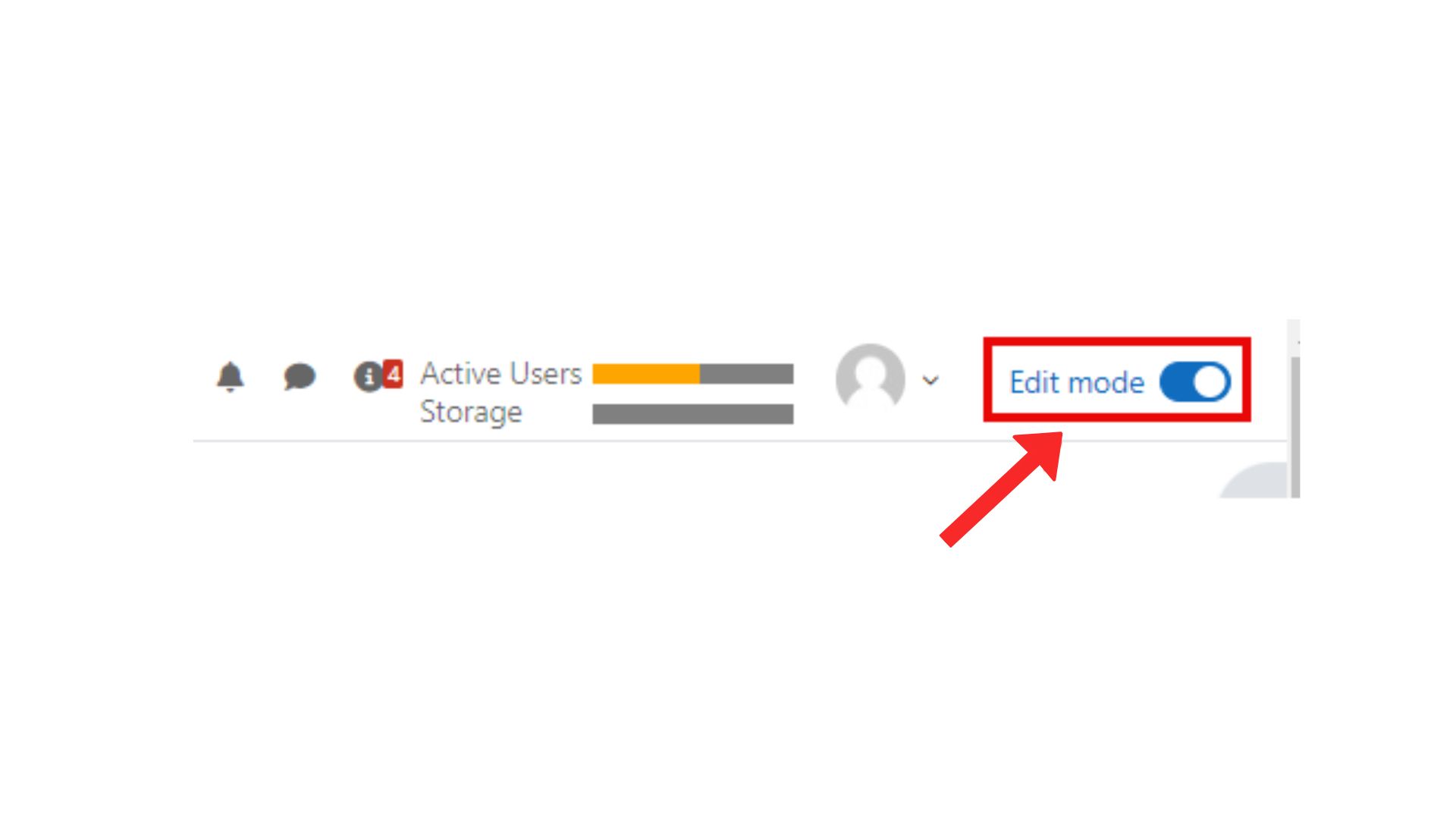 Moodle edit mode button