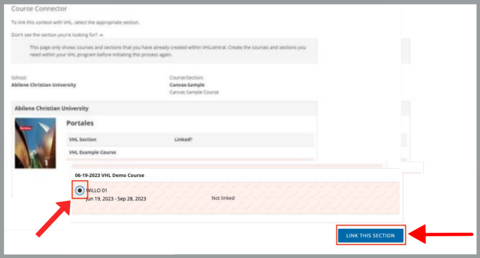 Step 10 – Course Connector page