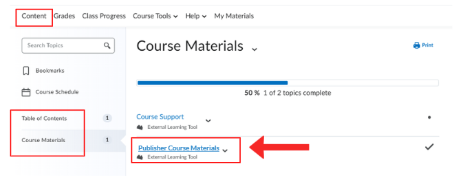 Brightspace link example