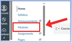 Canvas modules screenshot