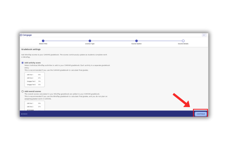 MindTap Gradebook Sync options: Individual Columns or Single Column