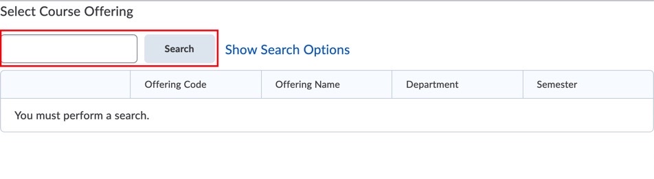 Search course offering
